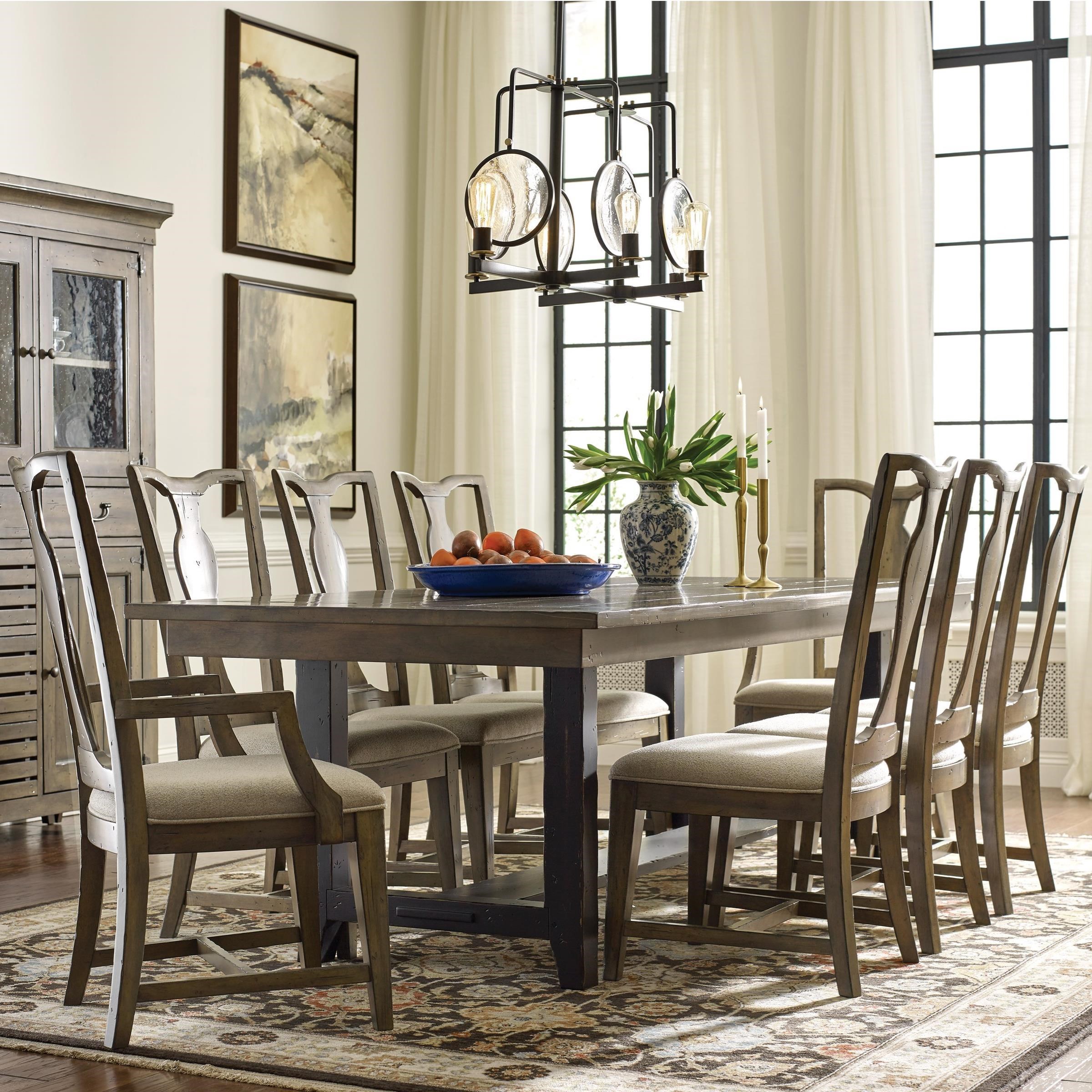 Kincaid Furniture Mill House Dining Table and Chair Set for 8 Johnny Janosik Dining 7 (or